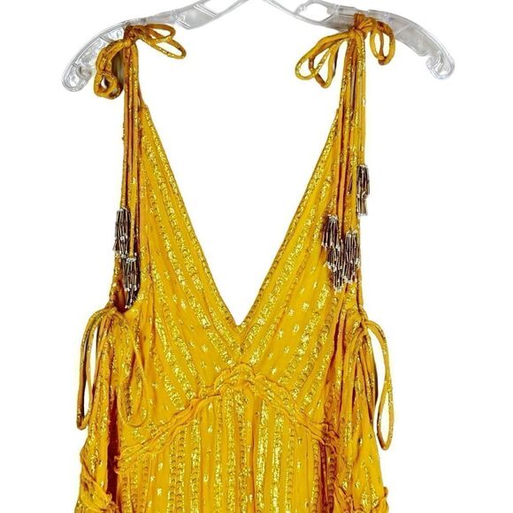 REVOLVE Sundress Brand Brooke Mini Dress in LaPaz Banana Beaded Tassel Straps - Picture 6 of 12